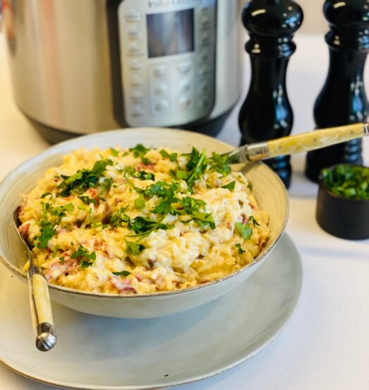 Risotto de alcachofas, mascarpone y jamón serrano