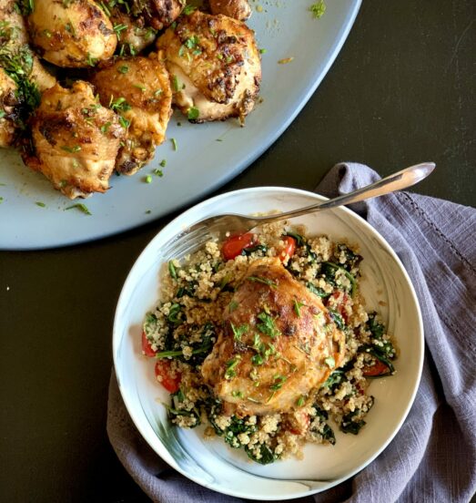 Pollo rostizado al limón y perejil