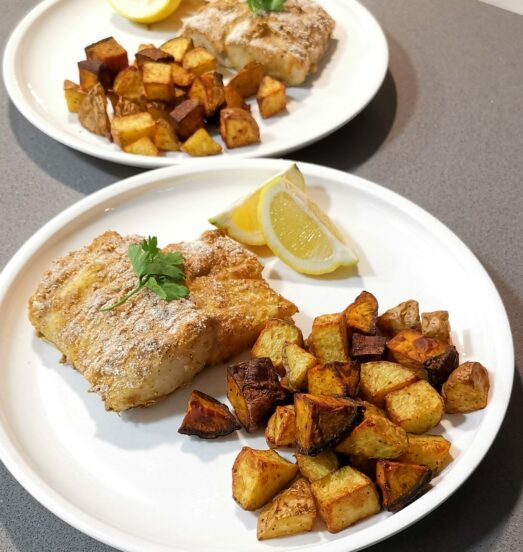 Fish and chips saludable