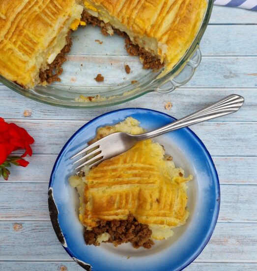 Pastel de papas con pino vegetal