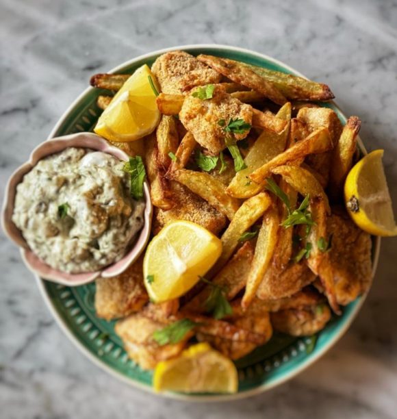 Fish &#038; chips con salsa tártara